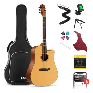 Donner DAG-1C Cutaway Akustik Gitar Seti (Natural)