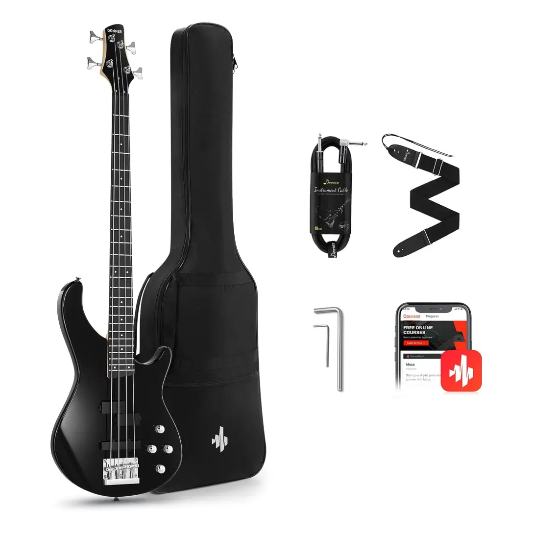 Donner DPJ-100 PJ-Style Bas Gitar (Siyah)