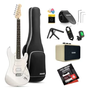 Donner DST-152 Full-Size St Elektro Gitar Seti (Beyaz)