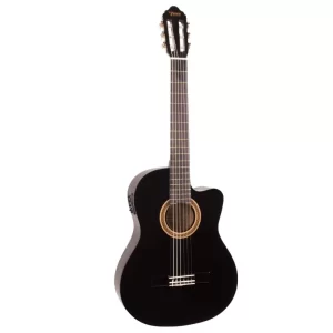 Valencia VC104TCEBK Elektro Klasik Gitar 4/4 Siyah Sap Çelikli